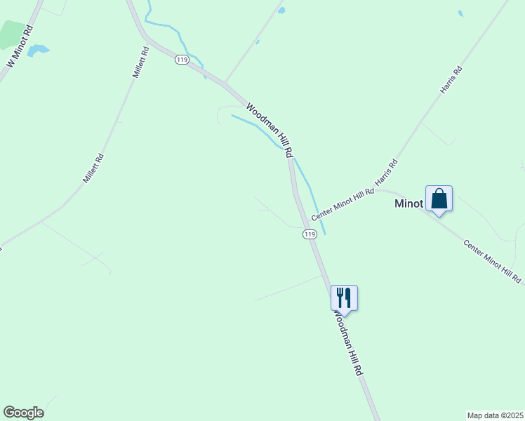 map of restaurants, bars, coffee shops, grocery stores, and more near 16-42 Overlook Drive in Minot