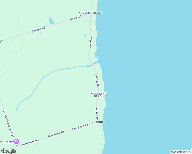 map of restaurants, bars, coffee shops, grocery stores, and more near 90 Aldred Drive in Scugog