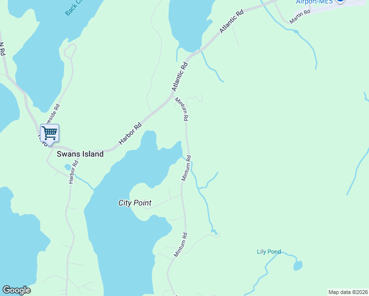 map of restaurants, bars, coffee shops, grocery stores, and more near 63 Minturn Road in Swans Island