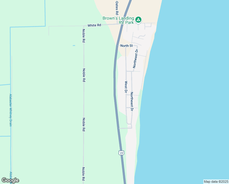 map of restaurants, bars, coffee shops, grocery stores, and more near 2324-2622 North Huron Road in Tawas City