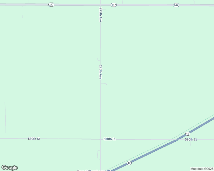 map of restaurants, bars, coffee shops, grocery stores, and more near 53386 275th Avenue in Plainview