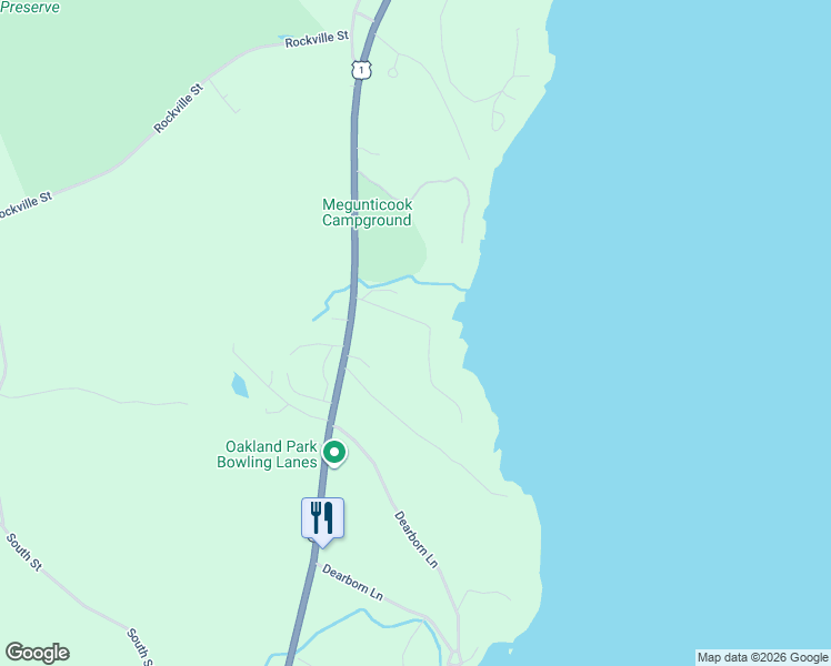 map of restaurants, bars, coffee shops, grocery stores, and more near 31 Roxmont Road in Rockport