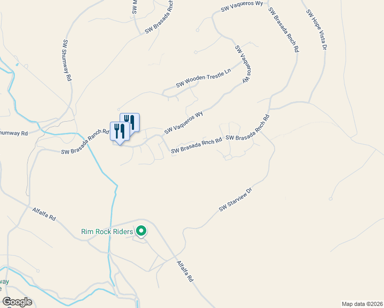 map of restaurants, bars, coffee shops, grocery stores, and more near 16764 South West Brasada Ranch Road in Powell Butte