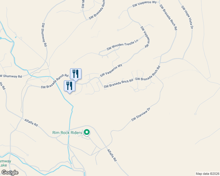 map of restaurants, bars, coffee shops, grocery stores, and more near 16764 South West Brasada Ranch Road in Powell Butte