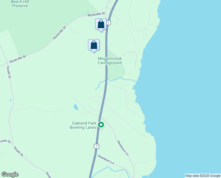 map of restaurants, bars, coffee shops, grocery stores, and more near 31 Roxmont Road in Rockport