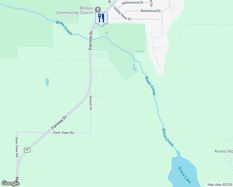 map of restaurants, bars, coffee shops, grocery stores, and more near 372 Ridgeway Drive in Brillion