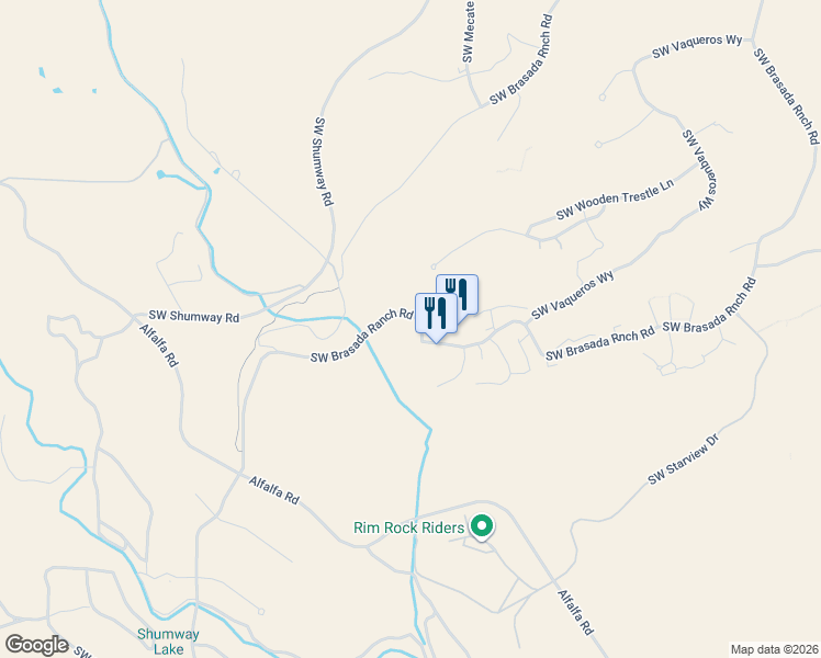 map of restaurants, bars, coffee shops, grocery stores, and more near 16986 Southwest Brasada Ranch Road in Powell Butte