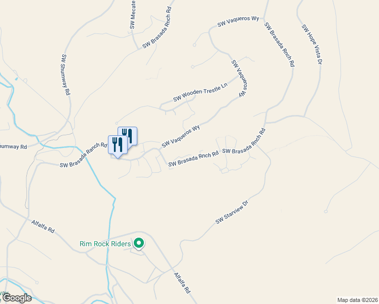 map of restaurants, bars, coffee shops, grocery stores, and more near 16759 South West Brasada Ranch Road in Powell Butte