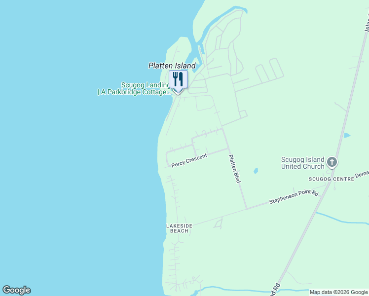 map of restaurants, bars, coffee shops, grocery stores, and more near 125 Percy Crescent in Regional Municipality of Durham