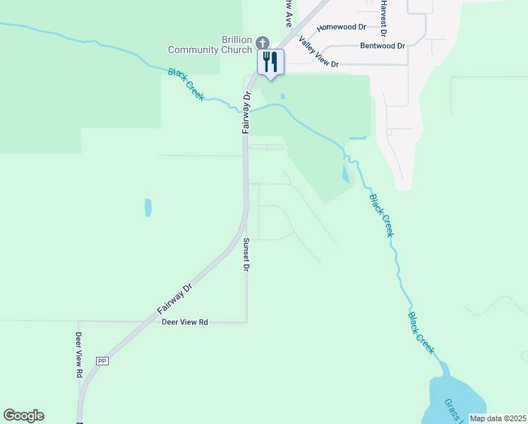 map of restaurants, bars, coffee shops, grocery stores, and more near 1112 Autumn Drive in Brillion