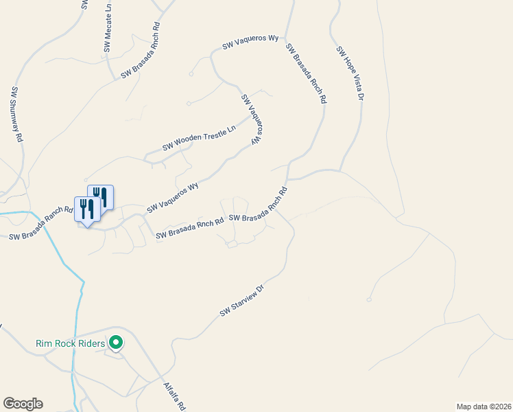 map of restaurants, bars, coffee shops, grocery stores, and more near 16667 South West Brasada Ranch Road in Powell Butte