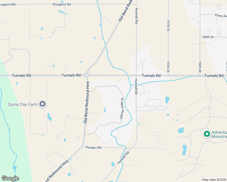 map of restaurants, bars, coffee shops, grocery stores, and more near 64945 Glacier View Drive in Bend