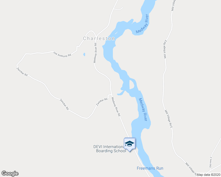 map of restaurants, bars, coffee shops, grocery stores, and more near 408 Medway River Road in Mill Village