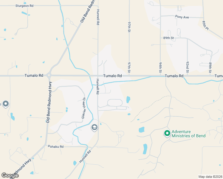 map of restaurants, bars, coffee shops, grocery stores, and more near 64954 Hunnell Road in Bend