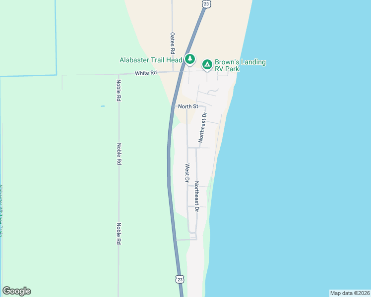 map of restaurants, bars, coffee shops, grocery stores, and more near West Drive in Tawas City