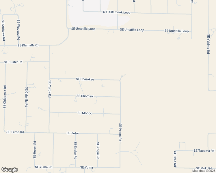 map of restaurants, bars, coffee shops, grocery stores, and more near 3806 Southeast Cherokee in Prineville