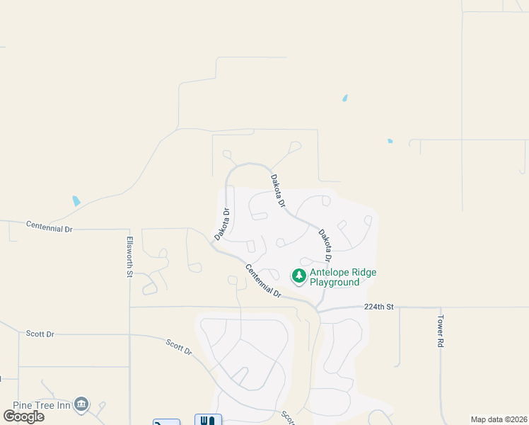 map of restaurants, bars, coffee shops, grocery stores, and more near Dunn Court in Ellsworth Air Force Base