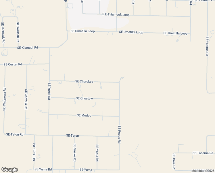 map of restaurants, bars, coffee shops, grocery stores, and more near 3806 Southeast Cherokee in Prineville