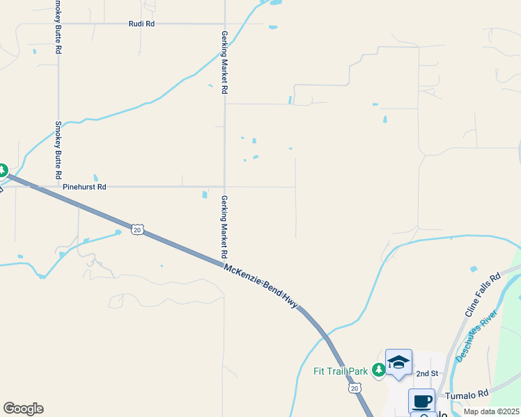 map of restaurants, bars, coffee shops, grocery stores, and more near 64970 Gerking Market Road in Bend