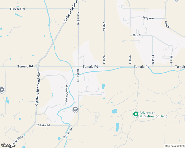 map of restaurants, bars, coffee shops, grocery stores, and more near 64954 Hunnell Road in Bend