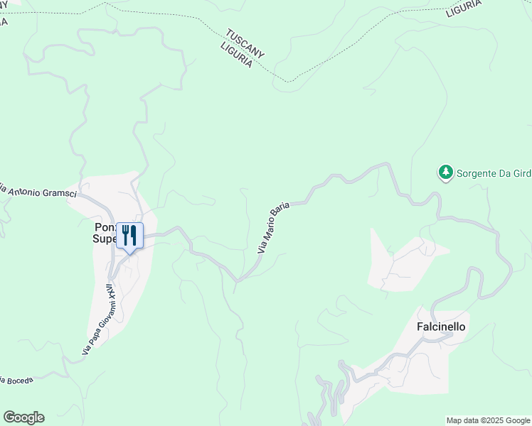 map of restaurants, bars, coffee shops, grocery stores, and more near 21 Via Mario Baria in Provincia della Spezia