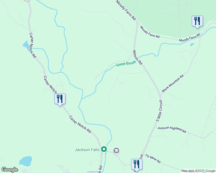 map of restaurants, bars, coffee shops, grocery stores, and more near 62 Cameron Drive in Jackson