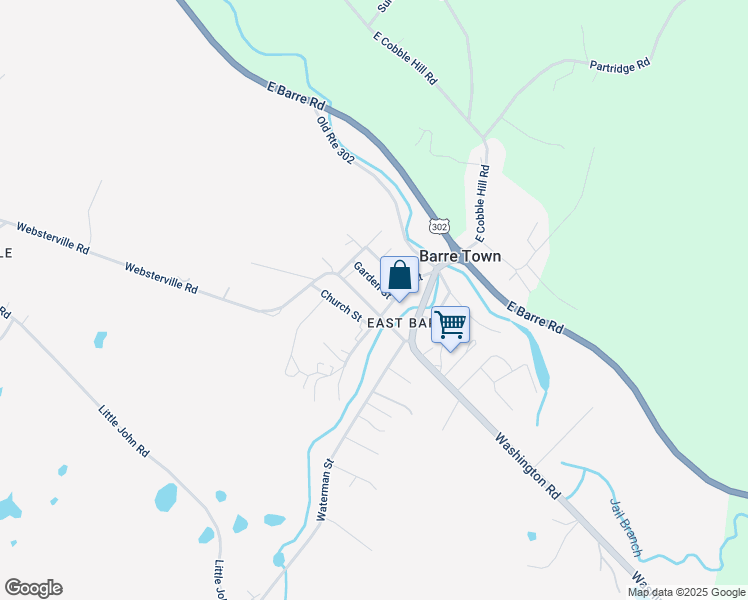 map of restaurants, bars, coffee shops, grocery stores, and more near 7 Garden Street in Barre