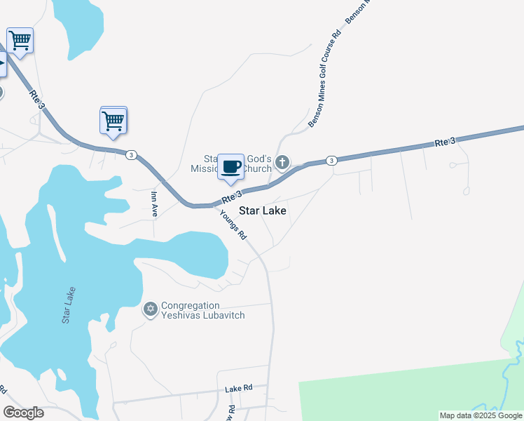 map of restaurants, bars, coffee shops, grocery stores, and more near in Star Lake