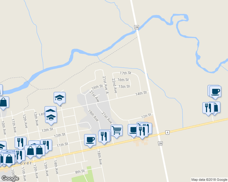 map of restaurants, bars, coffee shops, grocery stores, and more near 654 22nd Avenue in Hanover