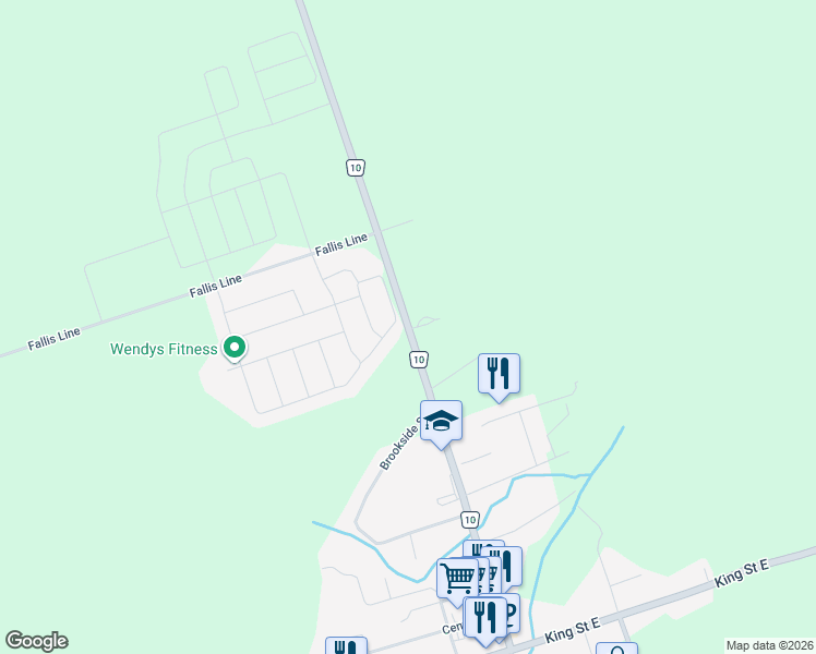 map of restaurants, bars, coffee shops, grocery stores, and more near 917 Peterborough County Road 10 in Millbrook