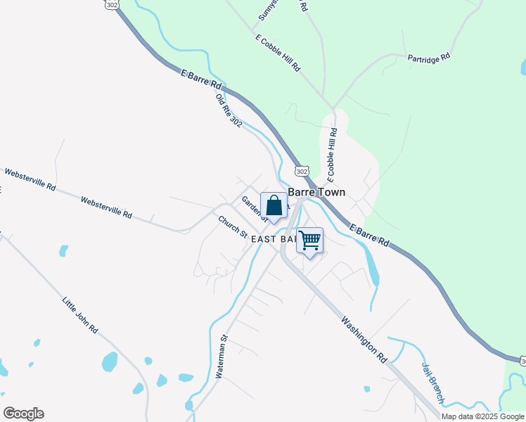 map of restaurants, bars, coffee shops, grocery stores, and more near 7 Garden Street in Barre