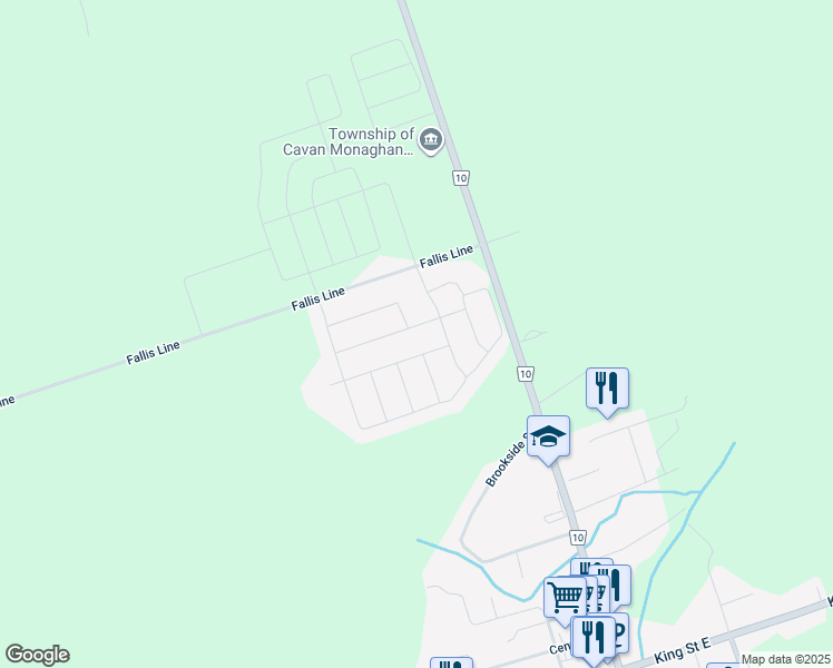 map of restaurants, bars, coffee shops, grocery stores, and more near 2 Pristine Trail in Peterborough County