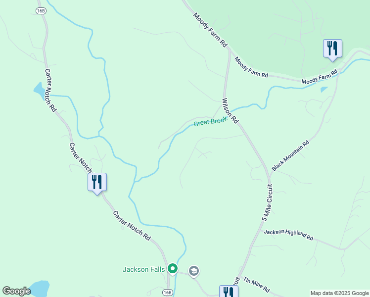 map of restaurants, bars, coffee shops, grocery stores, and more near 62 Cameron Drive in Jackson