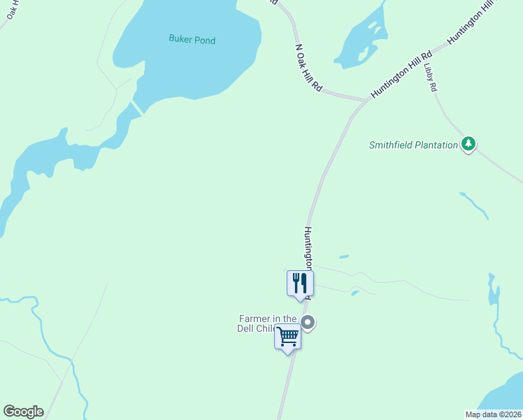 map of restaurants, bars, coffee shops, grocery stores, and more near 433 Huntington Hill Road in Litchfield