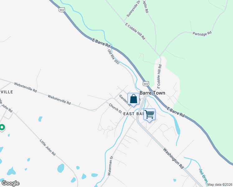 map of restaurants, bars, coffee shops, grocery stores, and more near 6 High Street in Barre