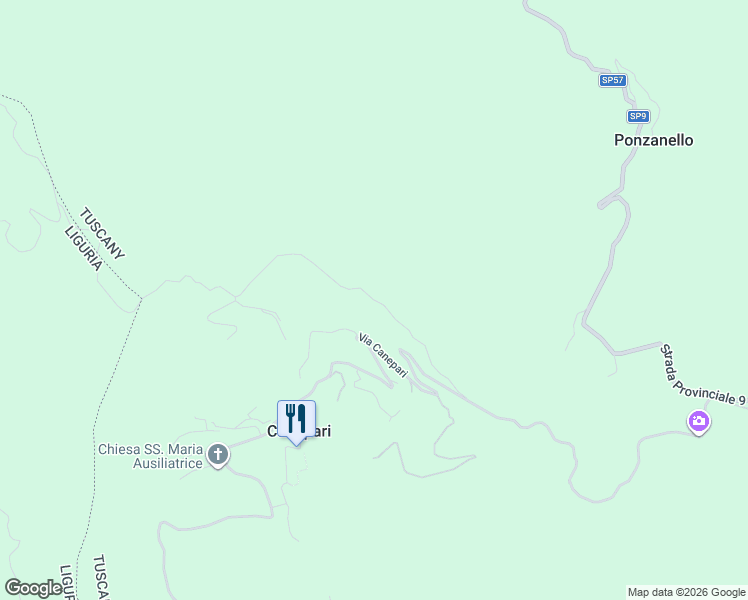 map of restaurants, bars, coffee shops, grocery stores, and more near in Province of Massa and Carrara