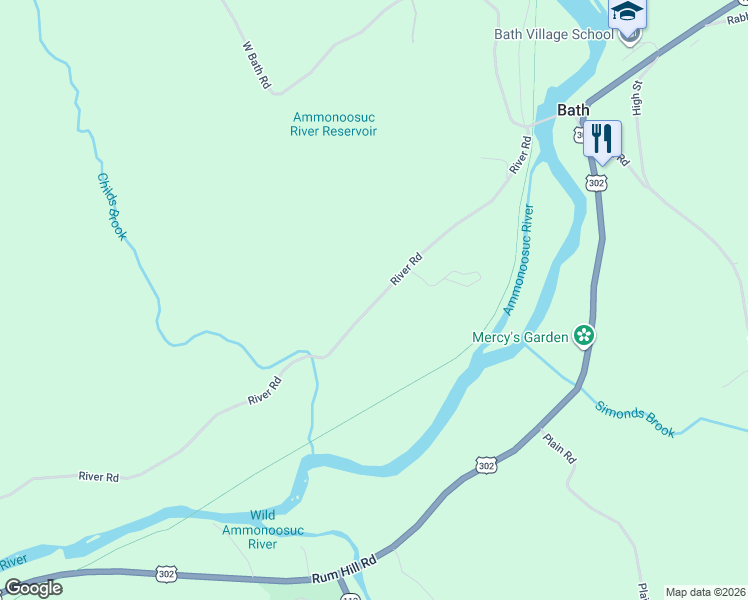 map of restaurants, bars, coffee shops, grocery stores, and more near 110 River Road in Bath
