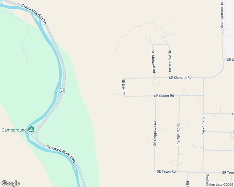 map of restaurants, bars, coffee shops, grocery stores, and more near 15573 Southeast Erie Road in Prineville