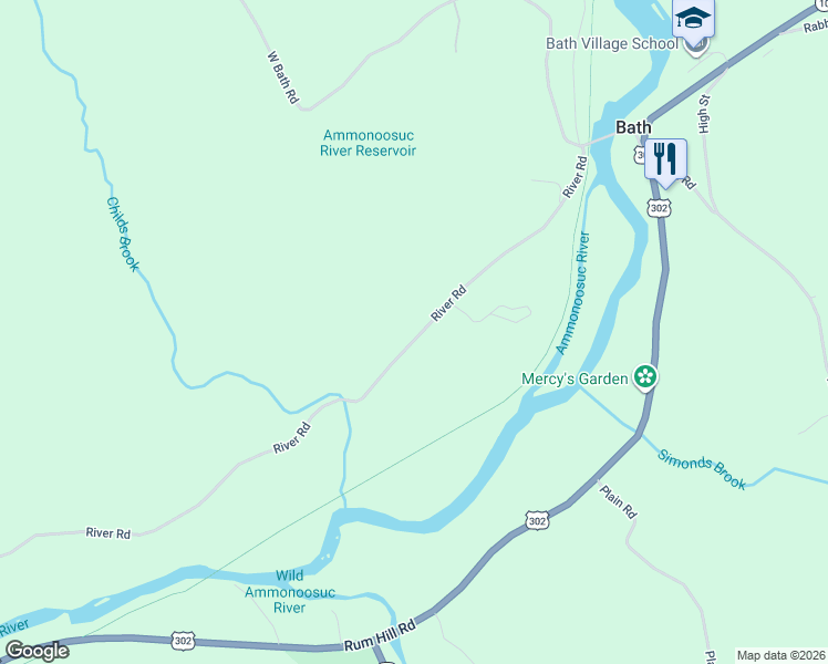 map of restaurants, bars, coffee shops, grocery stores, and more near 110 River Road in Bath
