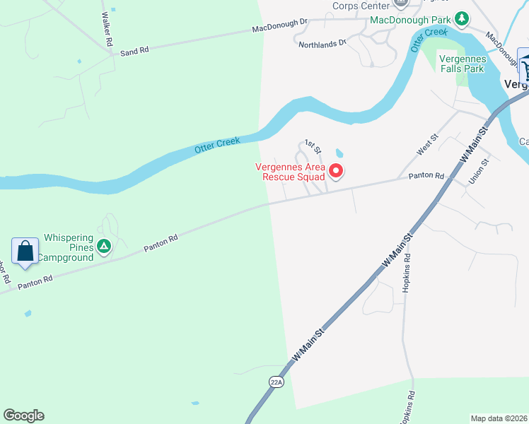 map of restaurants, bars, coffee shops, grocery stores, and more near 579 Panton Rd in Panton