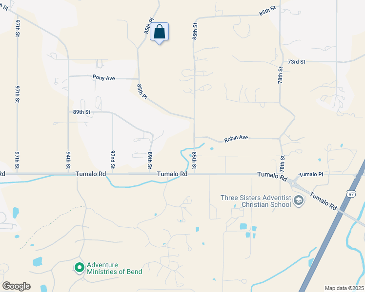map of restaurants, bars, coffee shops, grocery stores, and more near 65043 85th Street in Bend