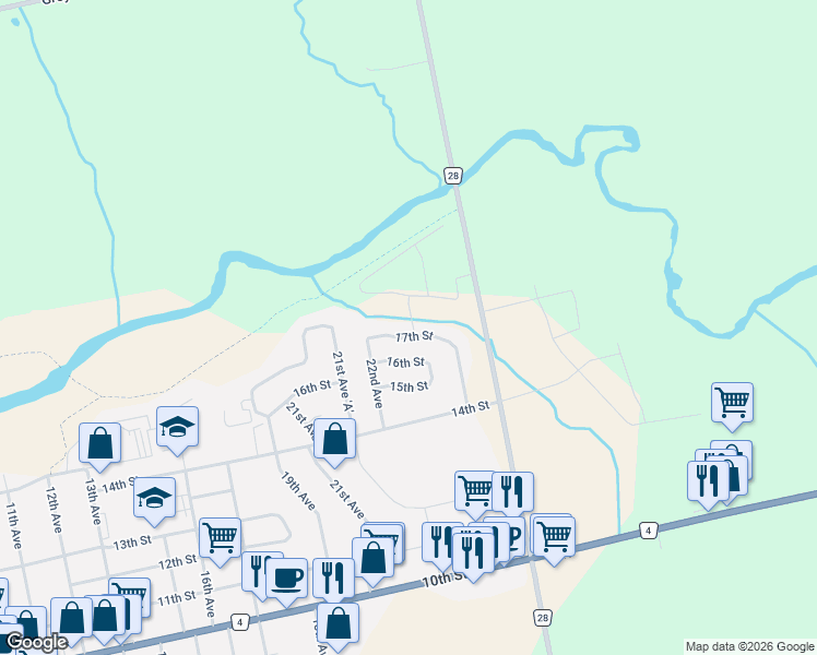 map of restaurants, bars, coffee shops, grocery stores, and more near 766 23rd Avenue in Hanover