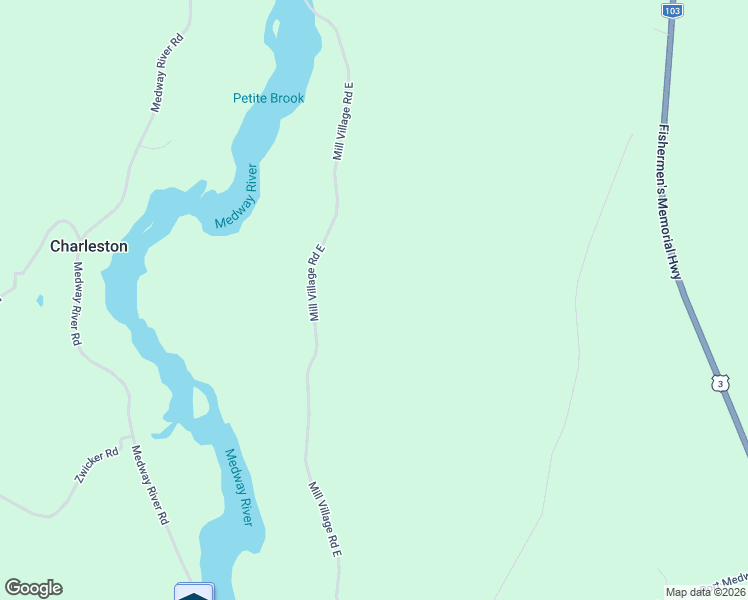 map of restaurants, bars, coffee shops, grocery stores, and more near Mill Village Road East in Region of Queens Municipality