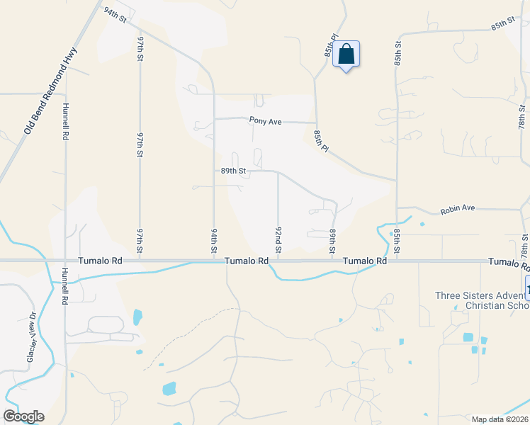 map of restaurants, bars, coffee shops, grocery stores, and more near 65037 92nd Street in Bend