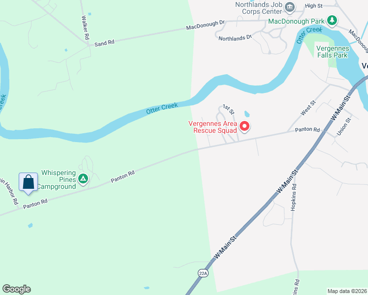 map of restaurants, bars, coffee shops, grocery stores, and more near 579 Panton Road in Panton