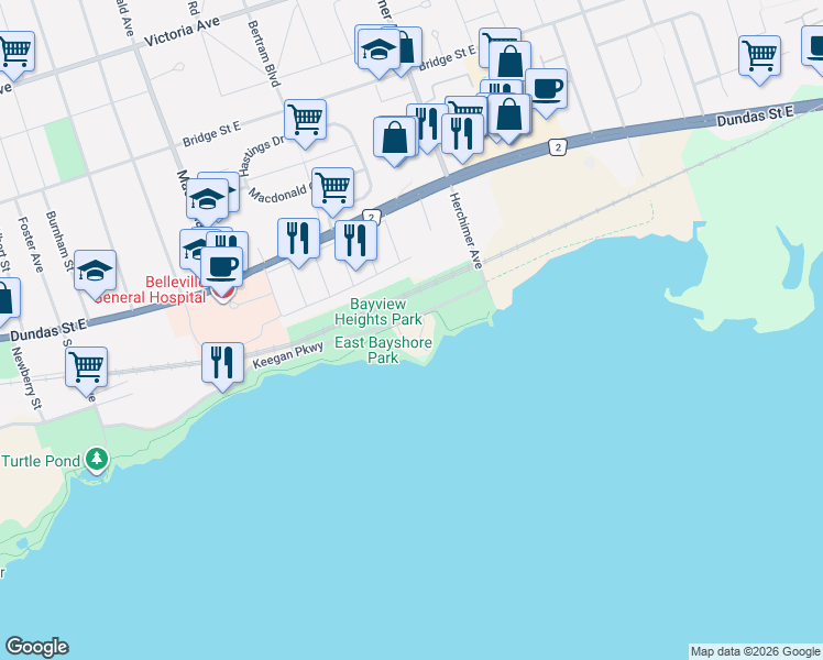 map of restaurants, bars, coffee shops, grocery stores, and more near 31 Keegan Parkway in Belleville