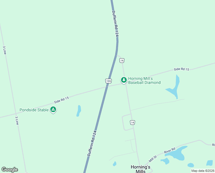 map of restaurants, bars, coffee shops, grocery stores, and more near Highway 24 in Shelburne
