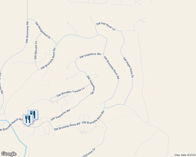 map of restaurants, bars, coffee shops, grocery stores, and more near 15176 South West Two Saddle Court in Powell Butte