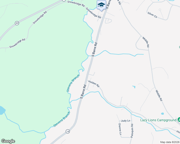 map of restaurants, bars, coffee shops, grocery stores, and more near 796 South Barre Road in Barre