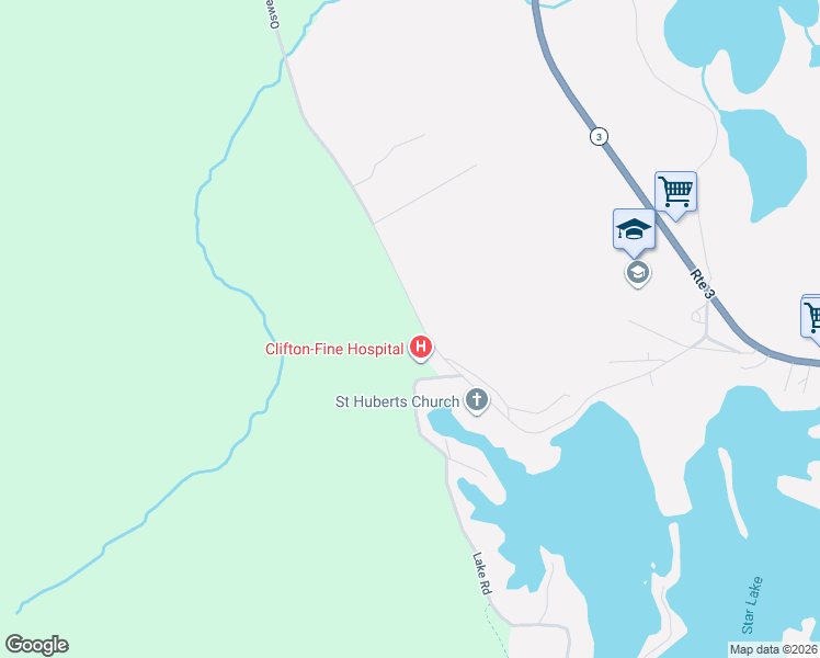 map of restaurants, bars, coffee shops, grocery stores, and more near 1004 Oswegatchie Trail Rd in Star Lake